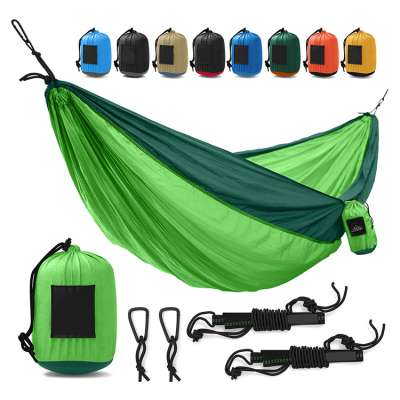 Portable Parachute Nylon Fabric Double Travel Camping Tree Strap Sleeping Hammock