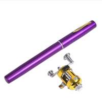 1m Spinning Portable Pocket Mini Fishing Rod Telescopic Fishing Pole Pen Shape Folded Fishing Rod With Metal Spinning Reel Wheel