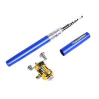 1m Spinning Portable Pocket Mini Fishing Rod Telescopic Fishing Pole Pen Shape Folded Fishing Rod With Metal Spinning Reel Wheel