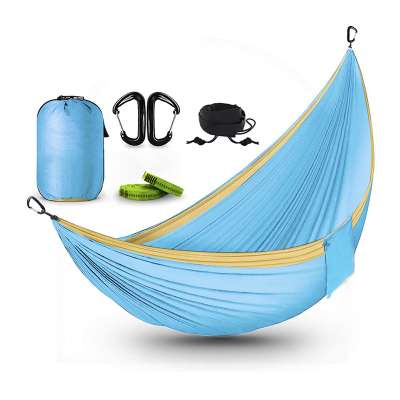 Camping hammock green portable with rain fly